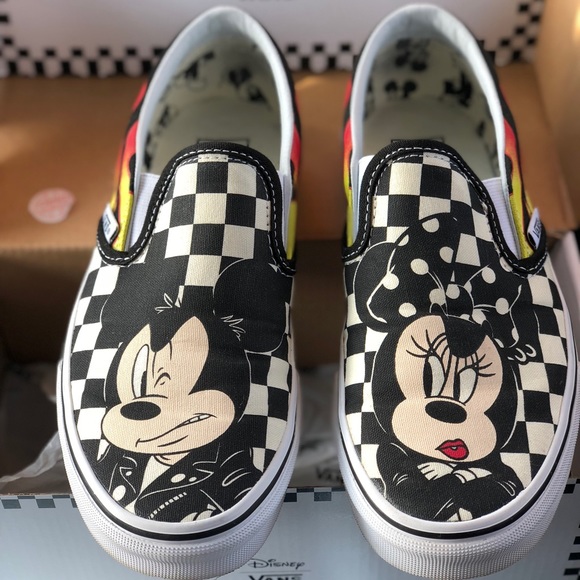 mickey and minnie vans slip on